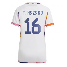 Damen Fußballbekleidung Belgien Thorgan Hazard #16 Auswärtstrikot WM 2022 Kurzarm